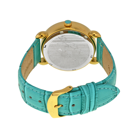 Bertha Ashley Owl and Moon Mother of Pearl Dial Turquoise Leather Ladies Watch GIOGFAH001