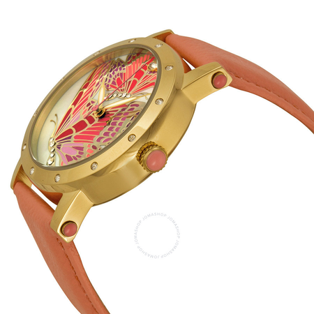 Bertha Isabella Mother of Pearl Coral Leather Ladies Watch BR4303
