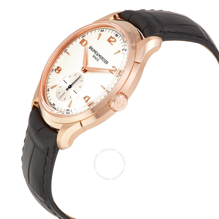 Baume et Mercier Baume and Mercier Clifton Silver Dial 18kt Rose Gold Men's Watch 10060 A10060