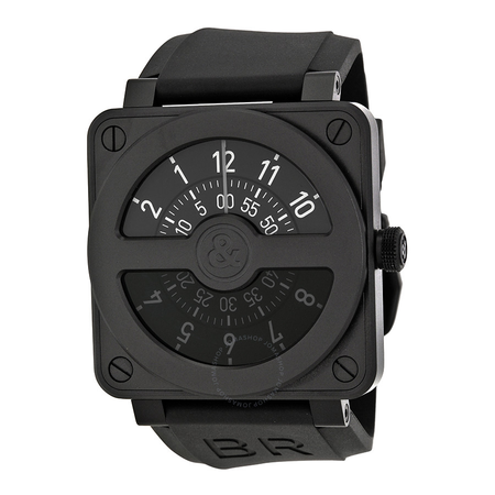 Bell and Ross Compass Black Dial and Black Rubber Strap Men's Watch BR01-92-COMCARBN BR0192-COMPASS-CA