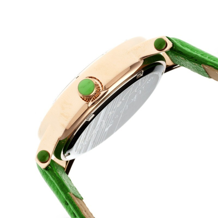 Bertha Isabella Mother of Pearl Green Leather Ladies Watch BR4305