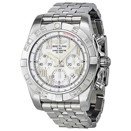 Breitling Chronomat 44 Silver Dial Men's Watch AB011012-A690SS AB011012/A690SS