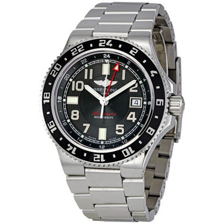 Breitling SuperOcean GMT Black Dial Automatic Stainless Steel Men's Watch A3238011-BA38SS A3238011/BA38