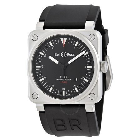 Bell and Ross Horograph Black Dial Men's Watch BR0392-HOR-BLCSRB BR0392-HOR-BLC/SRB