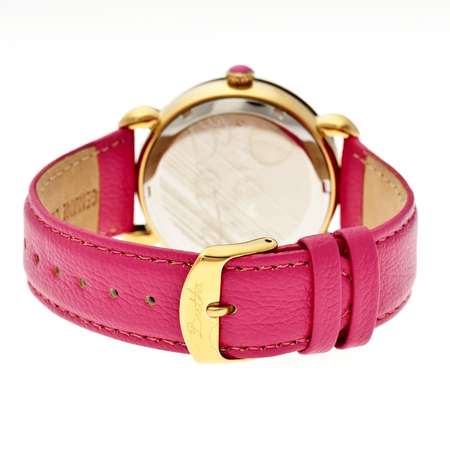 Bertha Jennifer Mother of Pearl Dragonfly Dial Hot Pink Leather Ladies Watch BTHBR5004