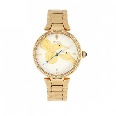 Bertha Nora Crystal White Dial Ladies Watch BR8502