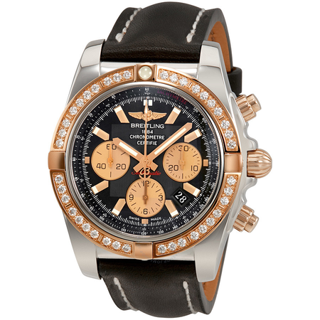 Breitling Chronomat 44 Black Dial Chronograph Diamond Automatic Men's Watch CB011053-B968-435X-A20BA.1