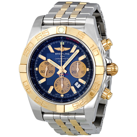 Breitling Chronomat 44 Blue Dial Steel and Gold Automatic Men's Watch CB011012-C790-375C