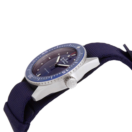 Blancpain Bathyscaphe Blue Dial Automatic Men's NATO Watch 5100-1140-NAOA