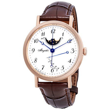 Breguet Classique Moonphases Automatic White Dial 18K Rose Gold Men's Watch 7787BR299V6