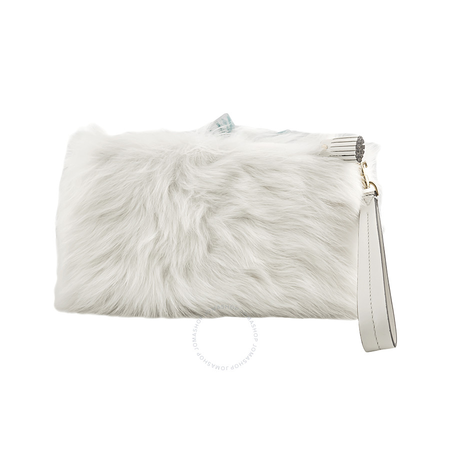 Anya Hindmarch Furry Eyes Shearling Pouch-White 974424-D03-F17