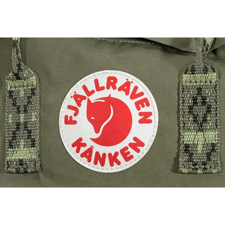 Fjallraven Kanken Mini Kids Backpack- Green-Folk Pattern 23561-620-913