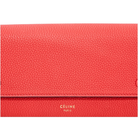 Celine Celine 2 Snap Red Continental Wallet 101673AQI.27ED