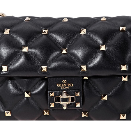 Valentino Rockstud Quilted Shoulder Bag- Black RW0B0C72NAP 0NO