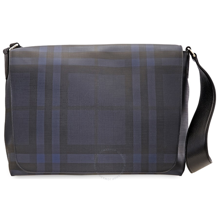 Burberry Men's Large London Check Messenger Bag- Navy/Black 4064858