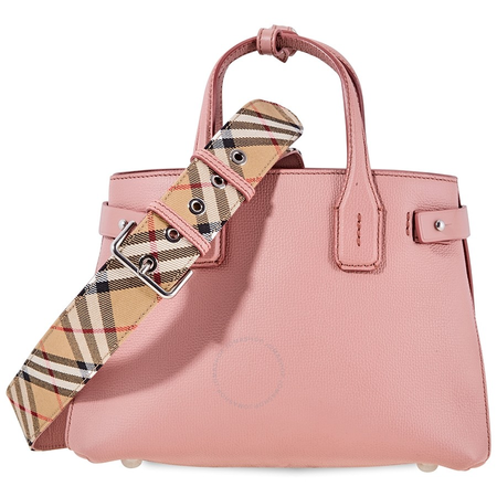 Burberry The Small Banner in Leather and Vintage Check- Dusty Rose 4075938