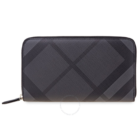 Burberry Zip Around Wallet London Check Charcoal 4056419