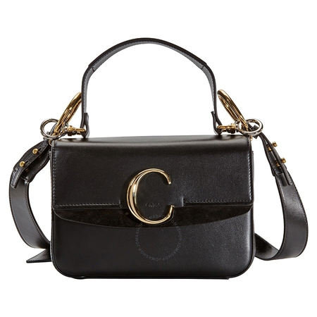 Chloe Small C Double Carry Bag- Black CHC19SS191A37001