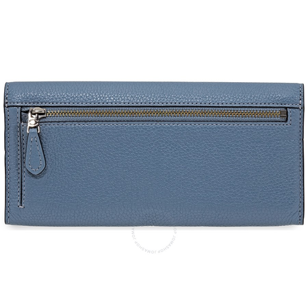 Coach Ladies Continental wallet Novelty Leather Chambray Blue Hrt App Sft Wall 29985 DKCMB