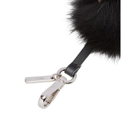 Fendi Men's Keyfobs Charms Black/White Fd Bugs Punk Hair Bi Colr 7AR604-A1W3-F11WT