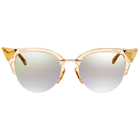 Fendi Fendi Iridia Brown Grey Shaded Cat Eye Ladies Sunglasses FF 0041/S 27L52FQ FF 0041/S 27L52FQ