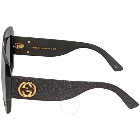 Gucci Grey Gradient Square Ladies Sunglasses GG0102S 001 54 GG0102S 001 54