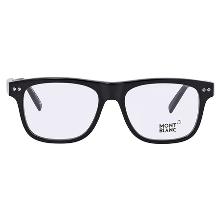 Montblanc Shiny Black Men's Rectangle Eyeglasses MB0704 001 54 MB0704  001 54