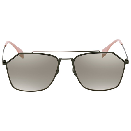 Fendi Gray Ivory Mirror Rectangular Men's Sunglasses FFM0022S01ED56