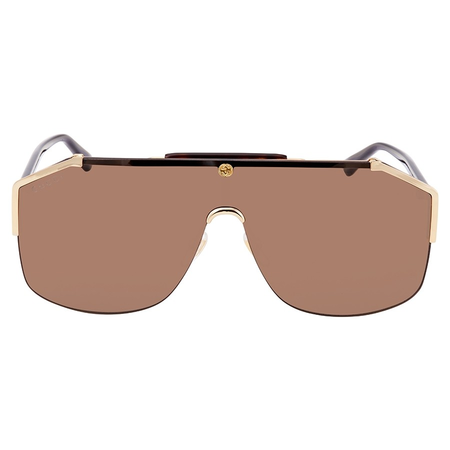 Gucci Gucci Brown Shield Men's Sunglasses GG0291S 002 99 GG0291S 002 99