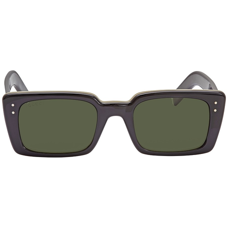 Gucci Gucci Green Rectangular Men's Sunglasses GG0539S 005 52 GG0539S 005 52