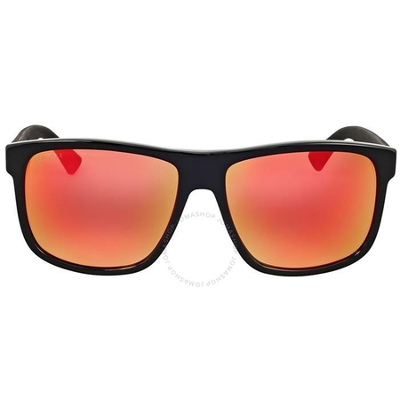 Gucci Red Mirror Square Sunglasses GG0010S-002 58