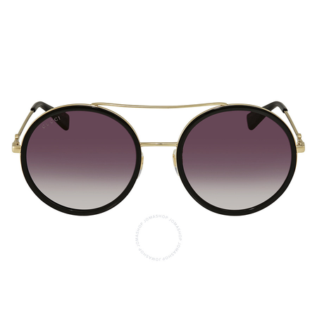 Gucci Round Grey Gradient Sunglasses GG0061S 001 56