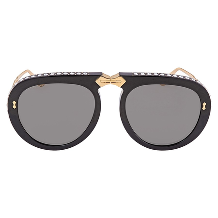 Gucci Gucci Grey Pilot Foldable Ladies Sunglasses GG0307S 001 56 GG0307S 001 56