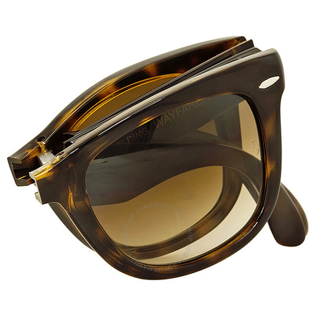 Ray Ban Ray-Ban Folding Wayfarer Havana Frame Brown Gradient Lens Sunglasses RB4105-71051 RB4105 710/51 50-22