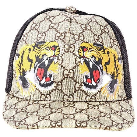 Gucci Men's Large Tigers Print GG Supreme Baseball Hat 426887 4HB13 2160
