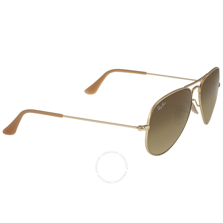 Ray Ban Original Aviator Matte Gold Brown Gradient Sunglasses RB3025 112/85 55-14