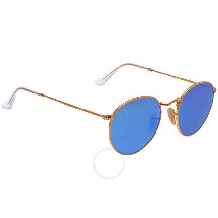 Ray Ban Ray-Ban Round Polarized Blue Flash Sunglasses RB3447 112/4L 50-21