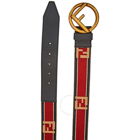 Fendi Men's Belts F Is Fendi Burgundy Fd Fif Canvas Belt Size 95 Cm 7C0365-A4TU-F14AU-95