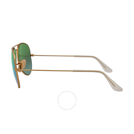 Ray Ban Aviator Arista Green with Mirrored Lenses 58 mm Sunglasses RB3025 112/19 58-14 RB3025 112/19 58-14