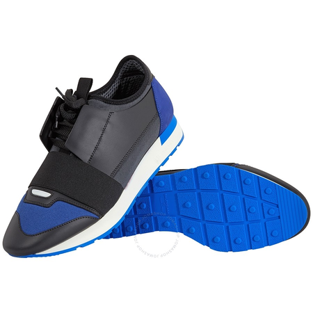 Balenciaga Men's Race Black Blue Mix Meterial Sneakers 506329 W09C1 1007