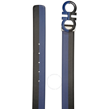 Salvatore Ferragamo Ferragamo Gancini Adjustable Belt Black/Ultramarine Blue 67A077-715759 67A077-715759-115