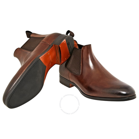 Santoni Brown Men's Leather Ankle Boots SAMCKE14282JJ1IOBR