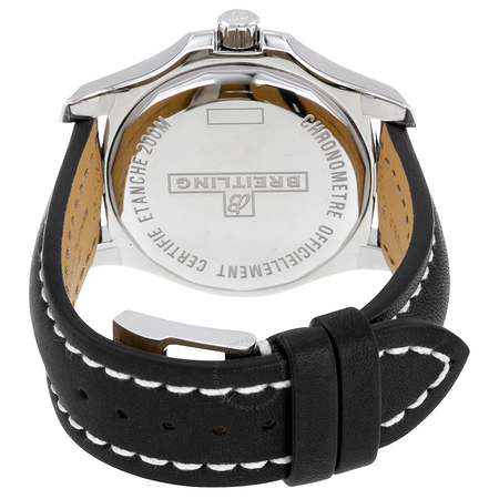 Breitling Colt Quartz Silver Dial Black Leather Men's Watch A7438811-G792-435X-A20BA.1