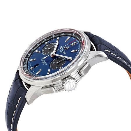 Breitling Premier Chronograph Automatic Chronometer Blue Dial Men's Watch AB0118A61C1P1