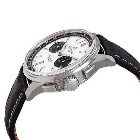 Breitling Premier Chronograph Automatic Chronometer Silver Dial Men's Watch AB0118221G1P2