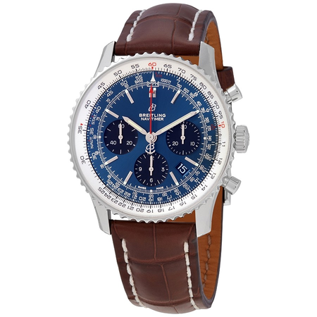 Breitling Navitimer 1 Chronograph Automatic Chronometer Blue Dial Men's Watch AB0121211C1P2