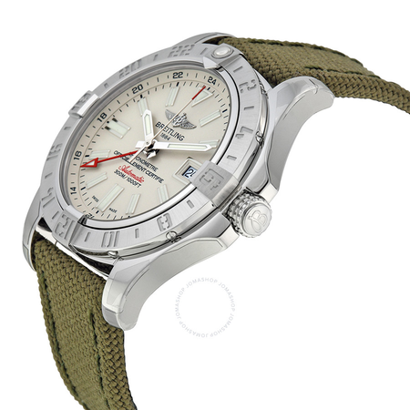 Breitling Avenger II GMT Automatic Silver Dial Green Fabric Men's Watch A3239011-G778GRFT A3239011-G778-106W-A20BA.1