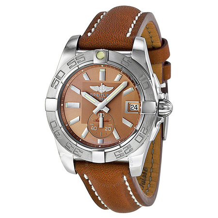 Breitling Galactic 36 Automatic Bronze Dial Brown Leather Unisex Watch A3733011/Q582 412X