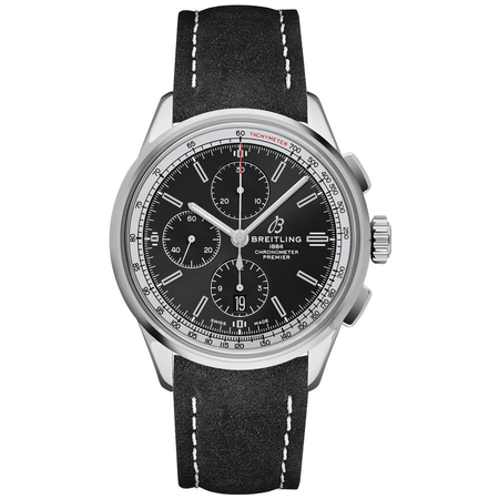 Breitling Premier Chronograph Automatic Chronometer Black Dial Men's Watch A13315351B1X2