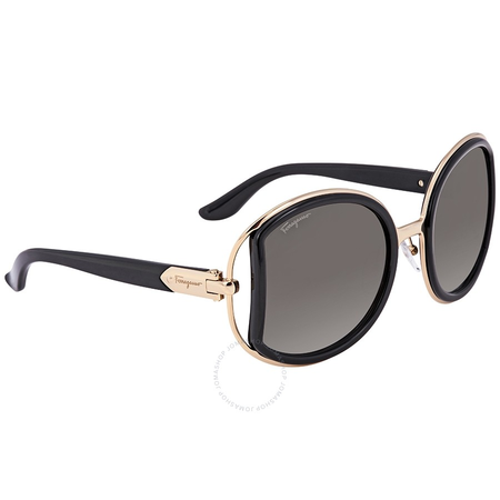 Ferragamo Grey Gradient Round Sunglasses SF719S 001 52 SF719S 001 52